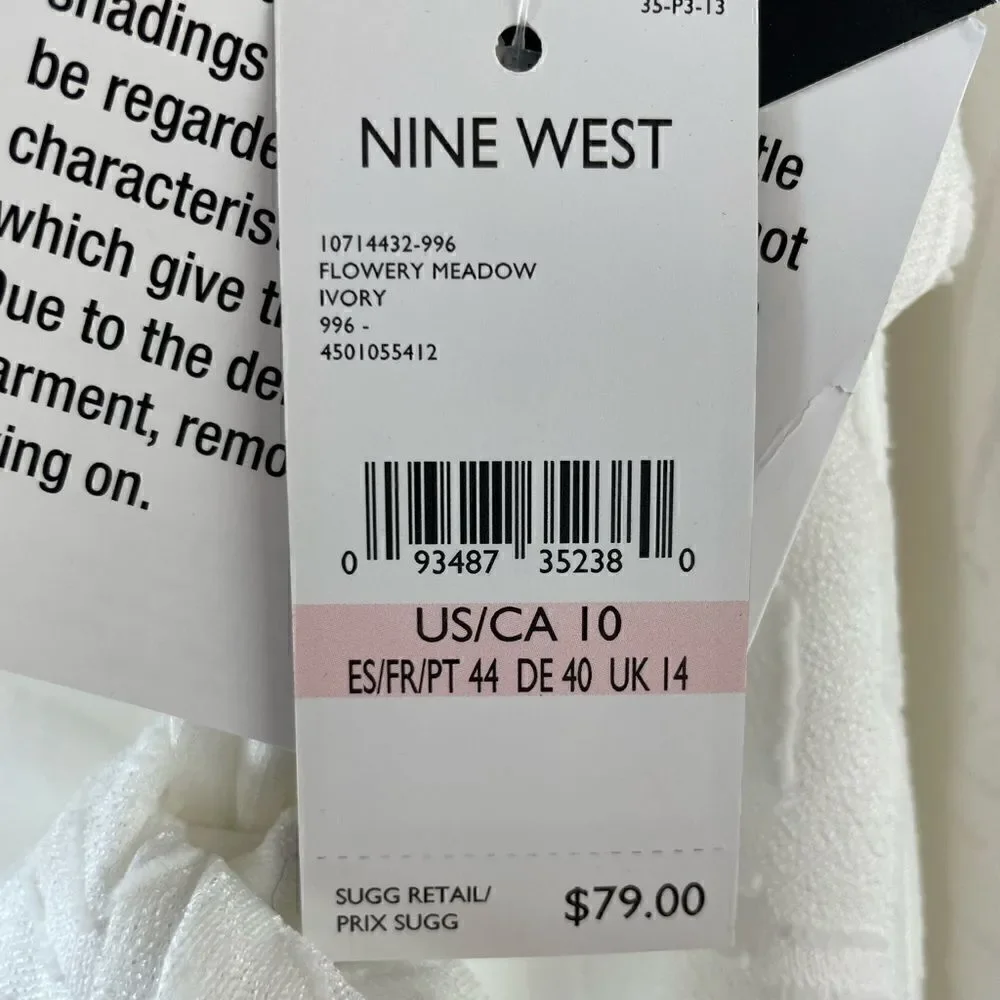 NWT Nine West White Midi Skirt Size 10
